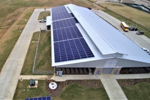 AISD ag center rooftop solar array