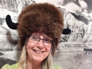 Amy Martin in buffalo hat