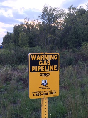 Beck's Creek pipeline sign