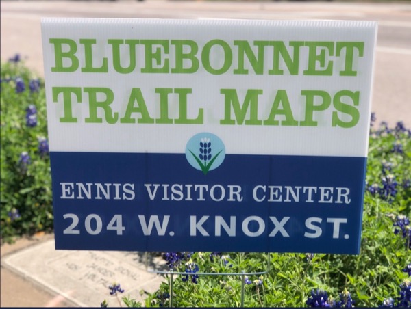 Ennis Bluebonnet Trails Map sign