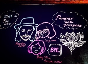 Pink Pedi Salon chalkboard