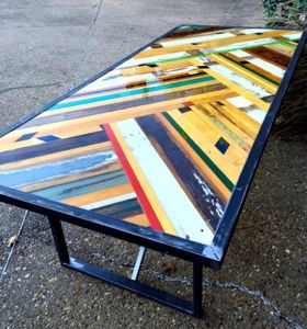 Reclaimed wood table by Sarah Reiss