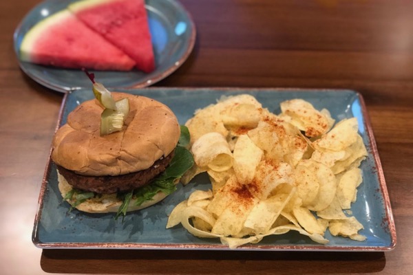 Viridescent Kitchen vegan burger