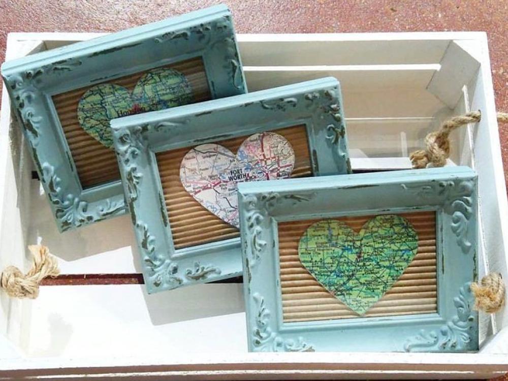 Framed maps at Lone Chimney Mercantile